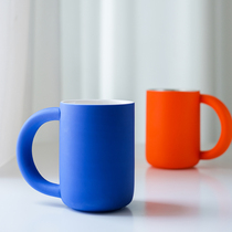 16 Open Ideal Blue New Product Solid Color Large Capacity ins Wind Couple Couple Bright Mug Ceramic Water Cup