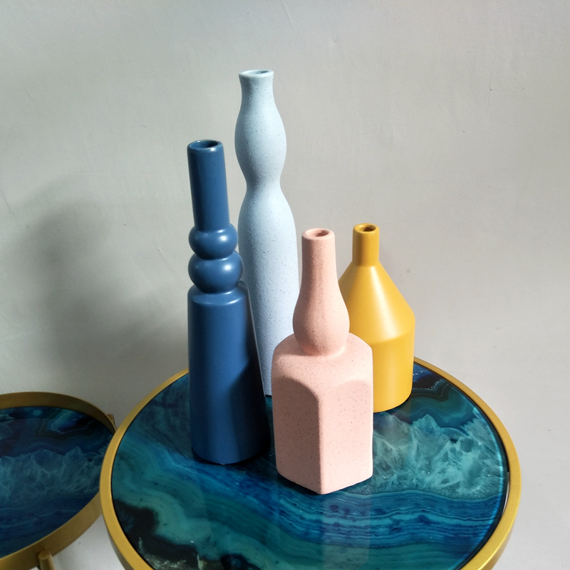 Export Nordic modern minimalist creative design Morandi color vase flower pot ceramic decoration decoration model room