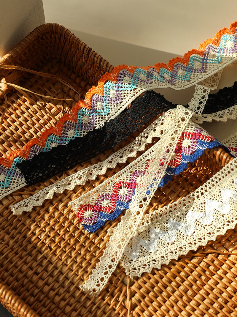 Skirt hem wide lace edge white dress decorative belt material lace handmade diy curtain fabric accessories Black