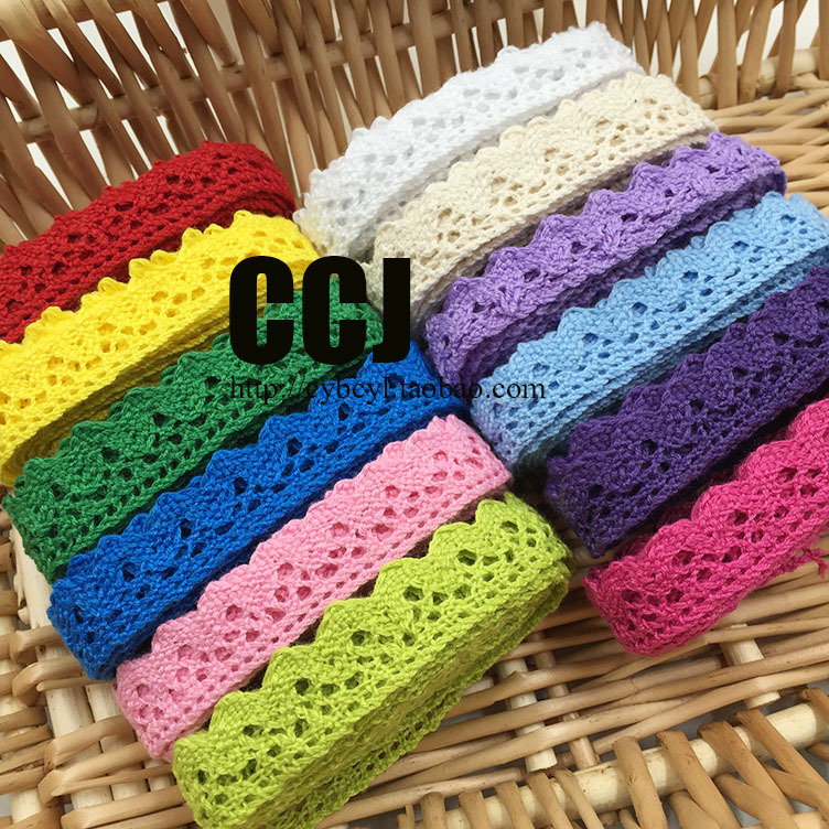 Colored cotton bilateral cotton lace clotheslace curtainssofa diy handmade fabric accessories lace