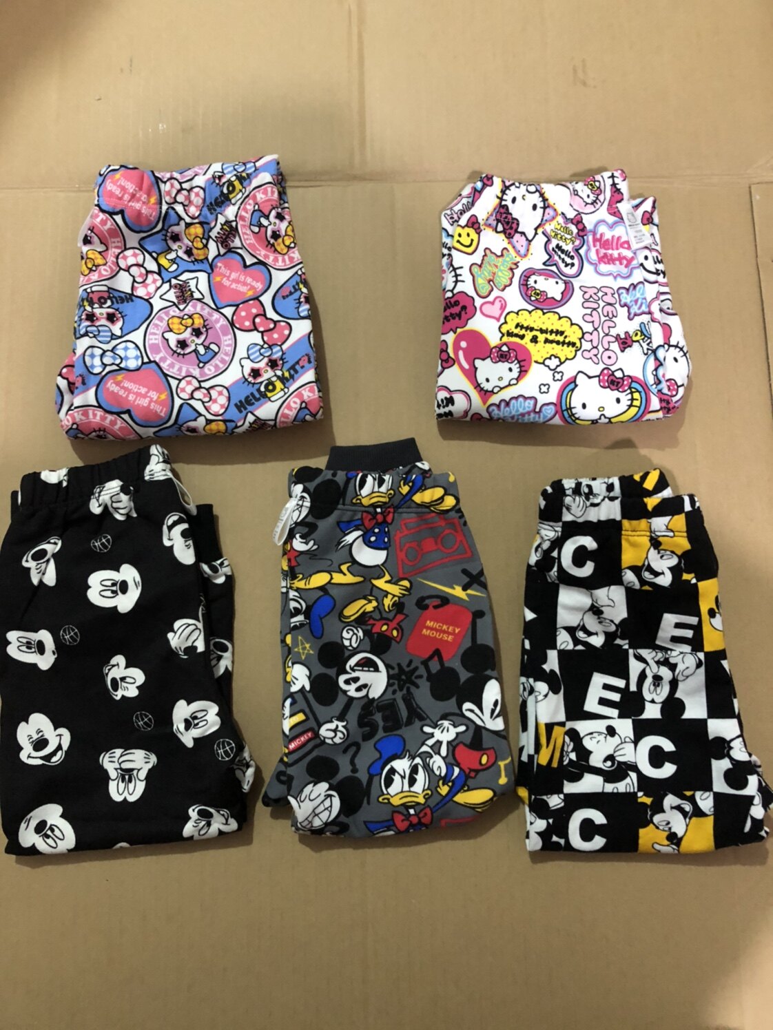 Mickey pattern spring and autumn sweatpants cut label small terry sweatpants cotton - Taobao