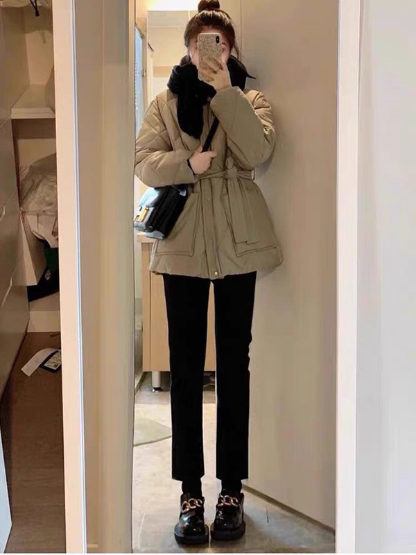 Nanyou Baoyuer Genuine Winter Thick Velvet Versatile Black Cigarette Pants