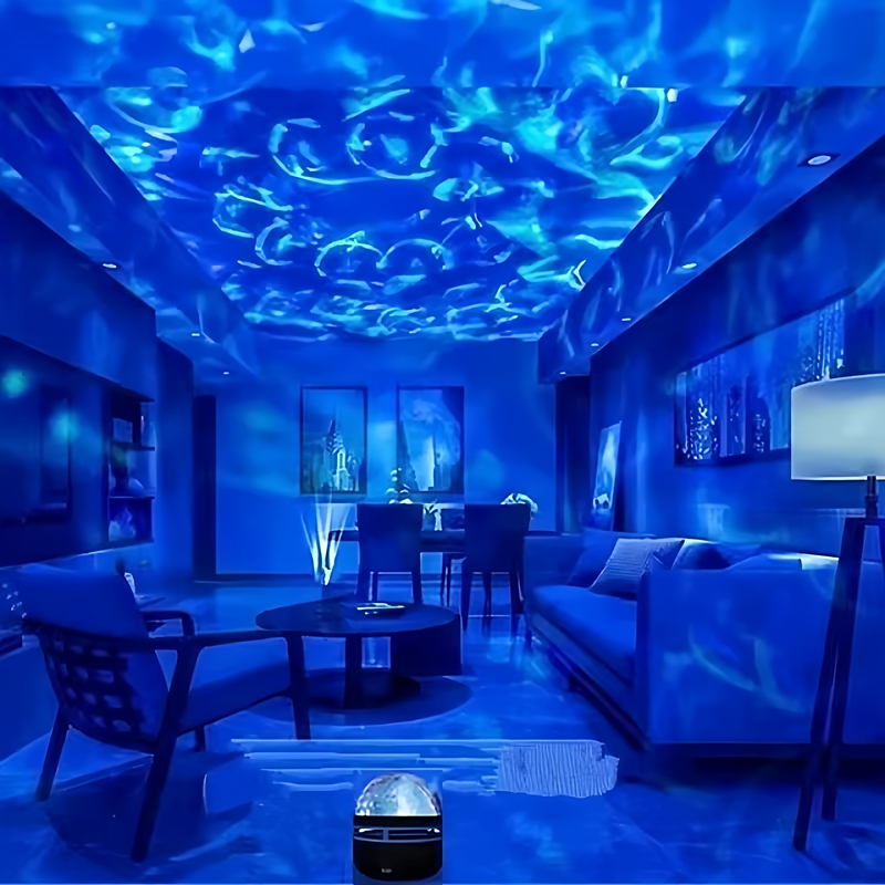 Internet-Famous Starry Sky Lamp, Bedroom Projector Lamp, Water Ripple Bedside Romantic Night Light, Northern Lights Starry Atmosphere Lamp
