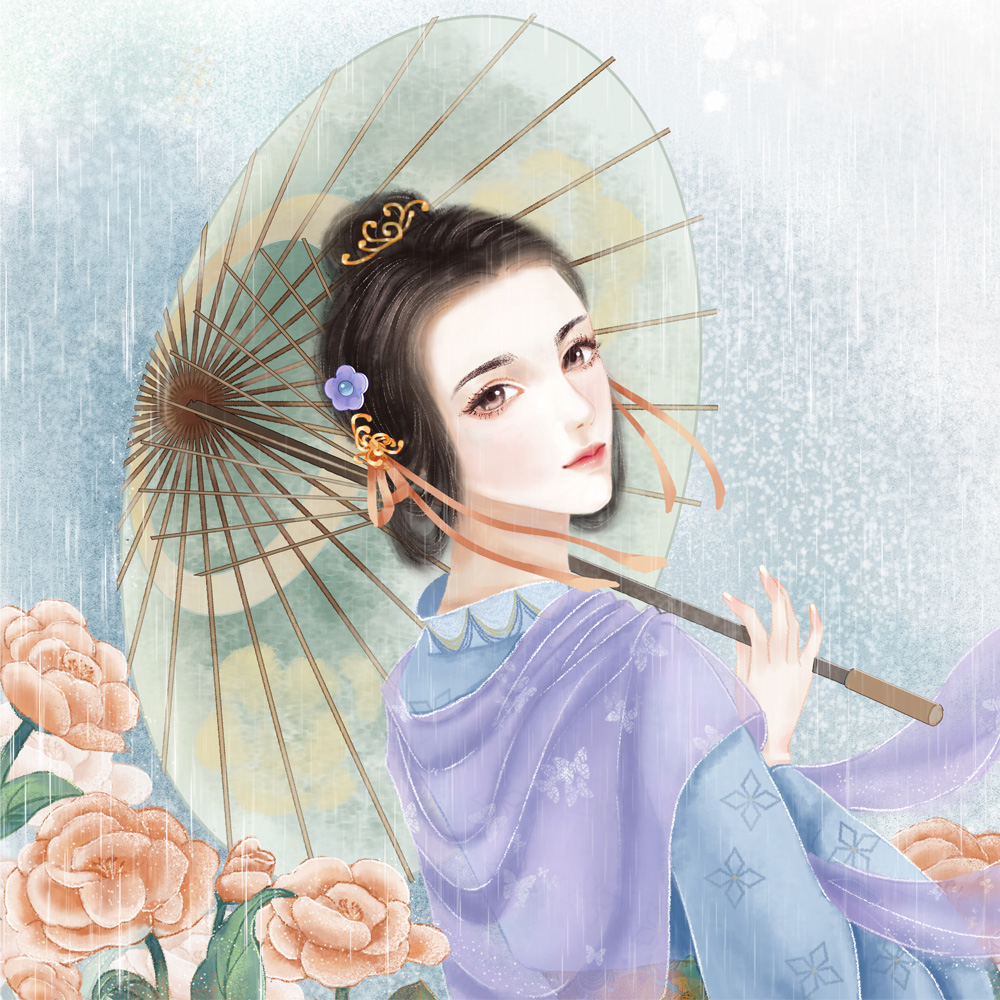 Ancient style girl decoration oil paper umbrella antique style waterproof silk umbrella dance performance props decoration hanging ceiling dyi umbrella