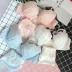 17N1 Nhật Bản kích thước lớn thêu nơ cotton mỏng đặt áo ngực 90BCD85CDE80EDCB75 màu trắng xanh - Bộ đồ lót