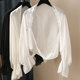 Chiffon cardigan trumpet sleeve ເປືອກຫຸ້ມນອກຂະຫນາດນ້ອຍ
