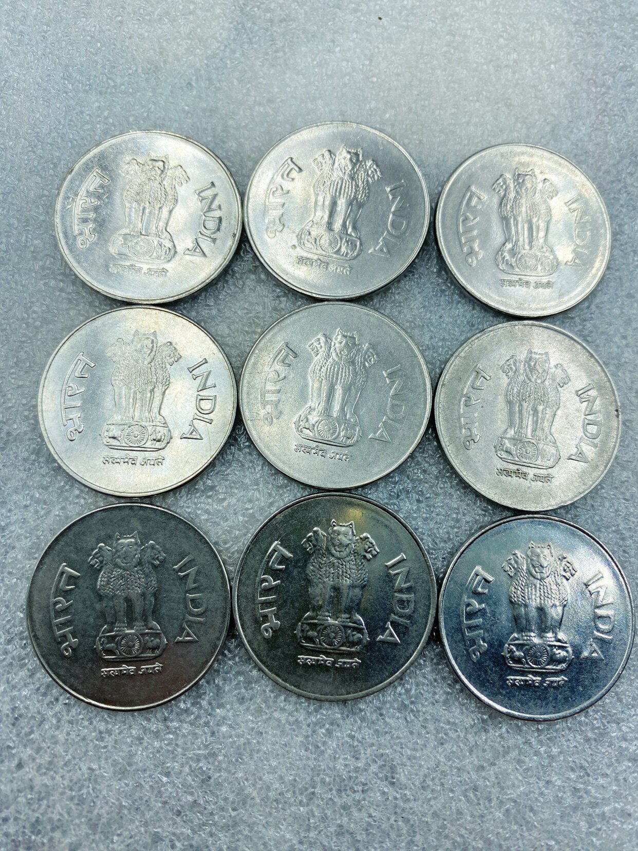 1993 - 2002 India's new version of 1 rupee nickel pack steel coin raw light dismantle Round Removal Round Year Coin Collection