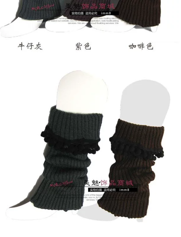 Vớ len Nữ vớ Hàn Quốc mùa thu và mùa đông ấm chân dây kéo bốt lỏng đặt Sen dài vớ chân vớ dài