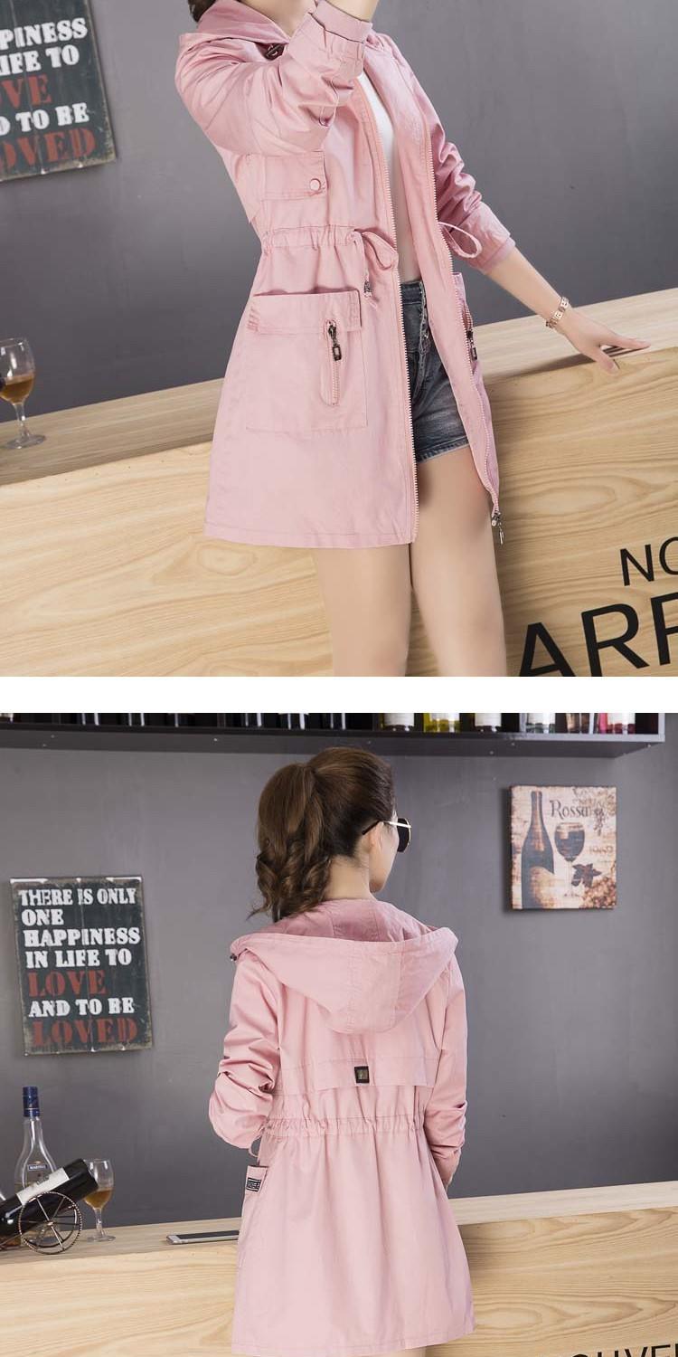 Áo gió dài nữ mùa xuân 2019 mới thon gọn kích thước lớn cho học sinh trùm đầu áo khoác cotton Hàn Quốc áo parka nữ