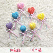 Creative Children Birthday Cake Decoration Plugin Bright Shiny Loving Spherical Sitcom Baking Pendulum with Sweet Inserts