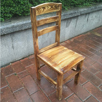  Charcoal-burning table carbonized square stool Fire-burning wood hot pot table and chair bench Retro pine solid wood dining table dining chair tea cabinet