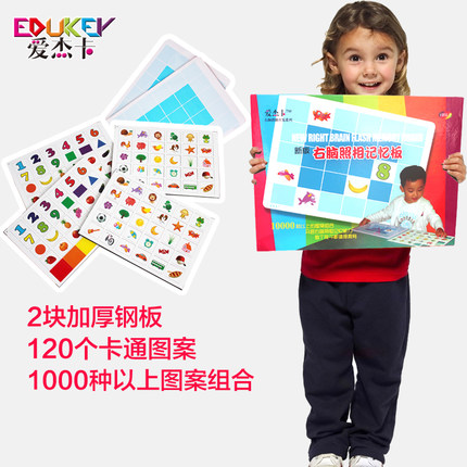 Aijeka early education instant memory training photographic memory board wooden steel plate 120 figure