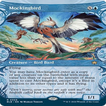 (Planeswalker)BLB Extra Card Borderless and Extraordinary Art Gold Ying Flash Mockingbird 305