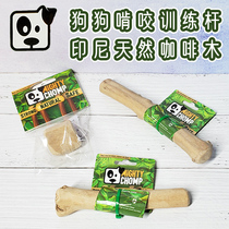 Pooch nibbling on training pole Indonesian natural coffee muggy interactive toy supplies Mighty Chomp