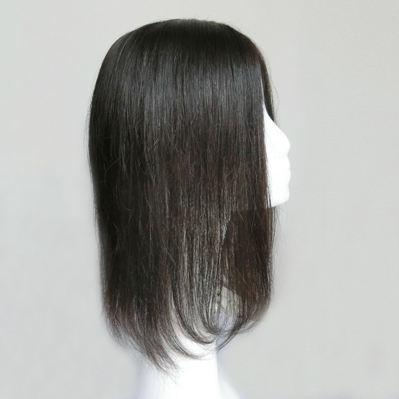 Top wig piece real hair piece real hair wig replacement piece hand knitted hair replacement hair block straight hair piece lady