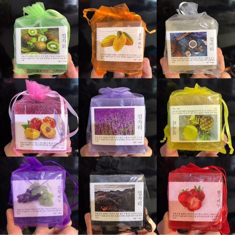 Korean Fruits Soap Bamboo Charcoal Fruit Sheet Soap Essential Oil Soap Handmade Soap Wash Face Bath Soap Plant Essential Oils Soap Slices Soap-Taobao
