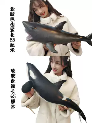 Oversized great white shark killer whale toy model killer orca shark dolphin turtle sea lion elephant marine animal set