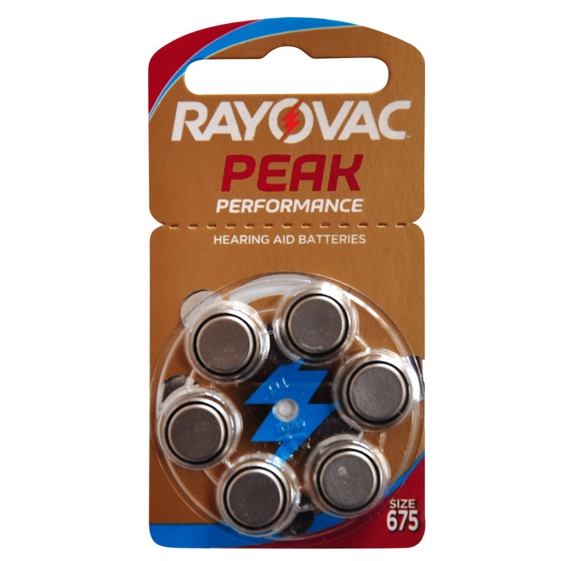RAYOVAC imports hearing aid battery A675 button for electronic cochlear battery A675P