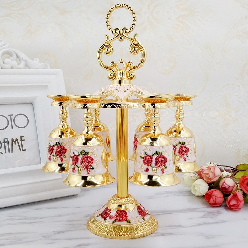 Wine rack Creative cup hanging bottle rack European hanging cup rack Wine hanging cup rack Russian rose wine glass rack