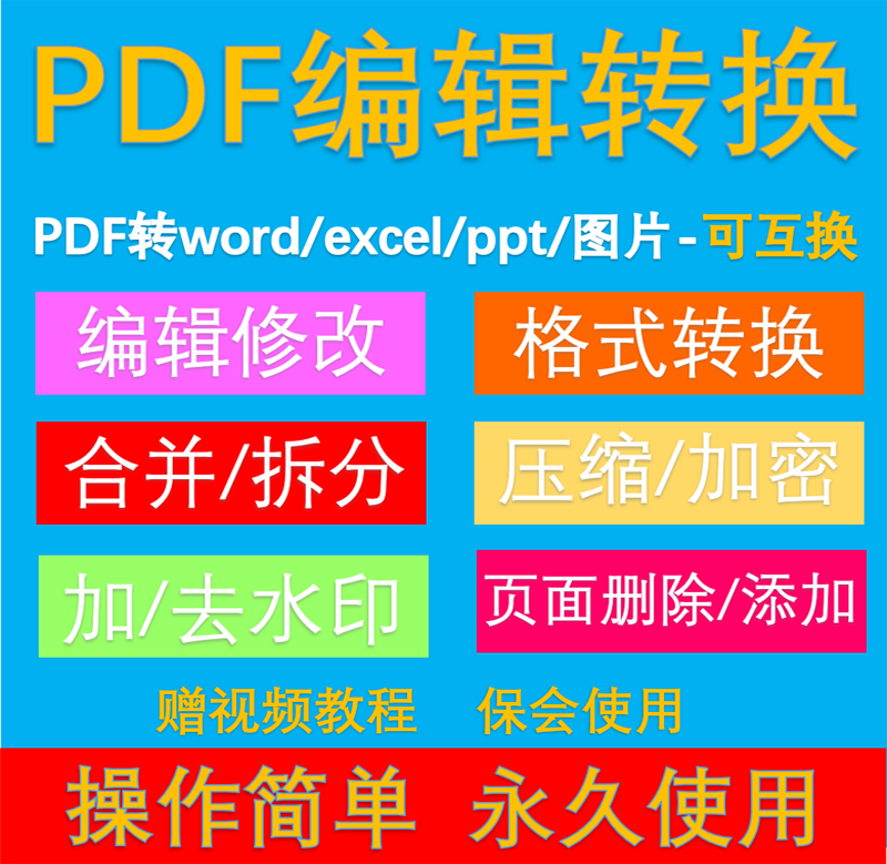 pdf converts word ppt Excel to image editor split and modify compressed dewatermark software