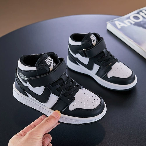 Демисезонная обувь, детские флисовые спортивные туфли для мальчиков, удерживающие тепло высокие кроссовки