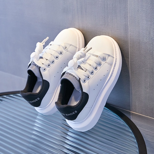 Детская белая обувь для мальчиков, спортивная обувь для отдыха, из натуральной кожи, 2023, тренд сезона