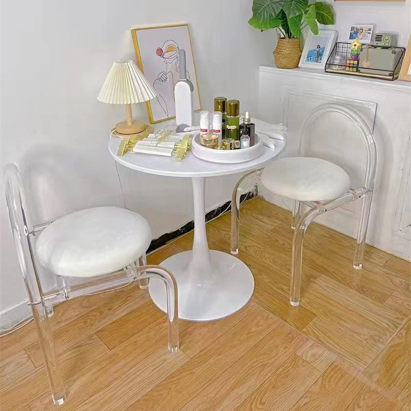 Nordic designer acrylic dining chair living room small apartment creative net red makeup stool different simple shape modern chair