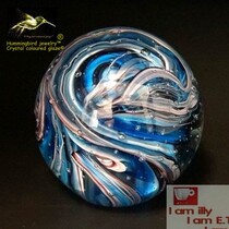 Exquisite bookcase bookshelf glass decoration Car front crystal ball decoration promotion Light blue series Store manager recommended