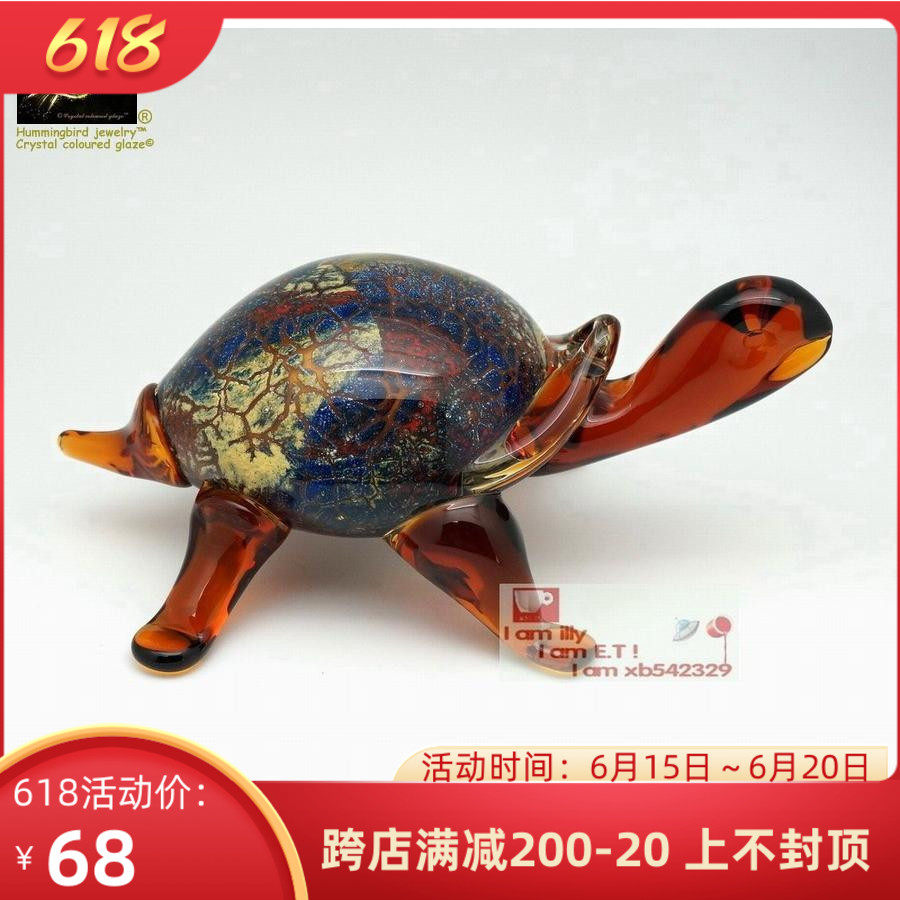 Wonderful Glazed Small Land Tortoise Glazed Swing Piece Head Swing Piece Bookcase Ornament Glazed Gift Colorful Little Tortoise
