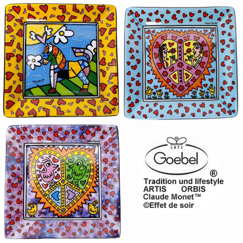Foreign Trade Original Order Gebel Porcelain Dish Tableware Colorful Graffiti Theme Multi-Purpose Small Dish Irregular Small Square Plate