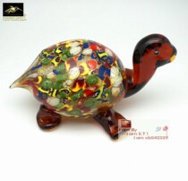 Wonderful colored glaze small turtle glaze decoration car front ornaments bookcase jewelry colored gift cartoon turtle turtle