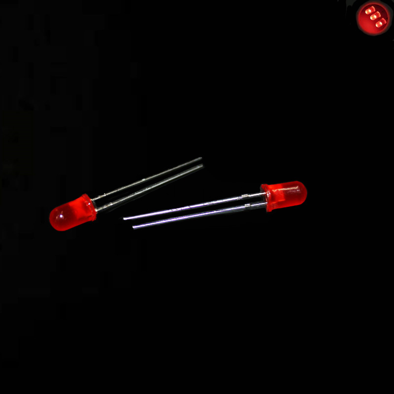5MM F5 red hair red LED light LED light round head LED red light super bright long foot short foot