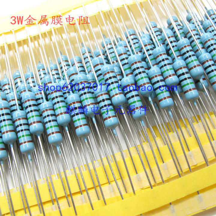 Imported metal film resistance 3W 2 2R 22R 220R 2 2K 22K 220K 1% 50 only 13 yuan