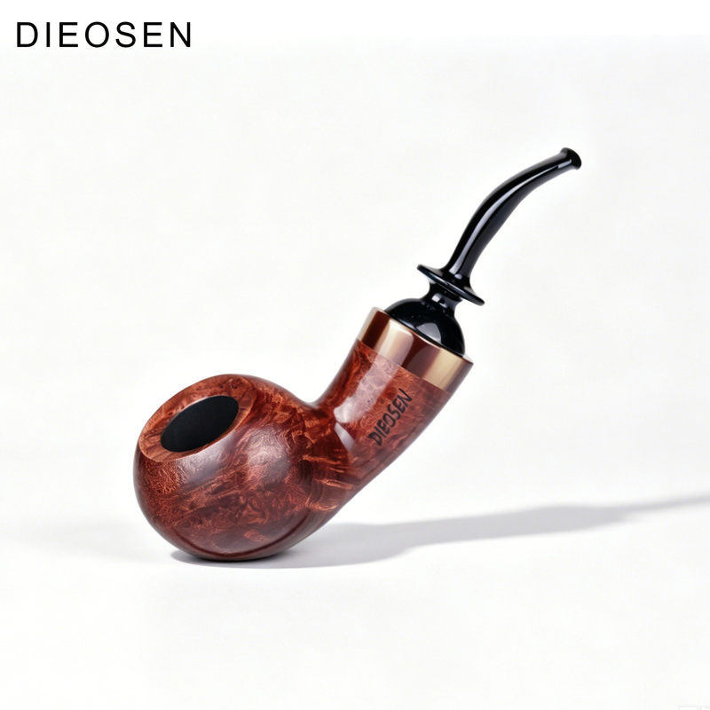 Imported Briar Wood, Hollow Pufferfish, Vulcanized Rubber Mouthpiece, Smooth/Sandblasted Finish, Rich Flavor