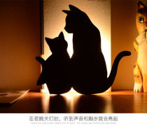 Creative LED cat and puppy silhouette induction light Animal shape Wall decoration Night light Night feeding light