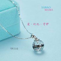 SABAOMAMA18K gold foil Lanthus pendant souvenir fetal hair pendant necklace fetal souvenir custom