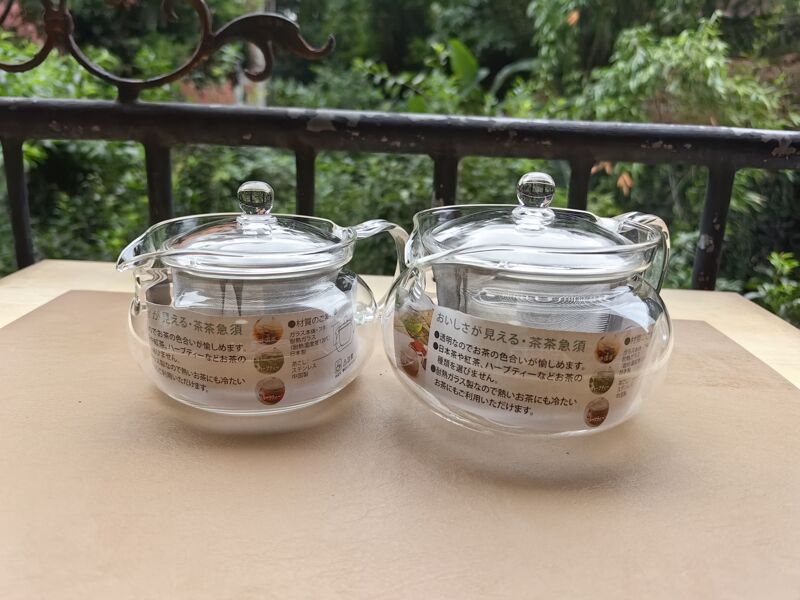 Harrio Flower Teapot, Glass Teapot with Stainless Steel Filter, High Temperature Resistant, Household Use, Made in Japan, Microwave Safe