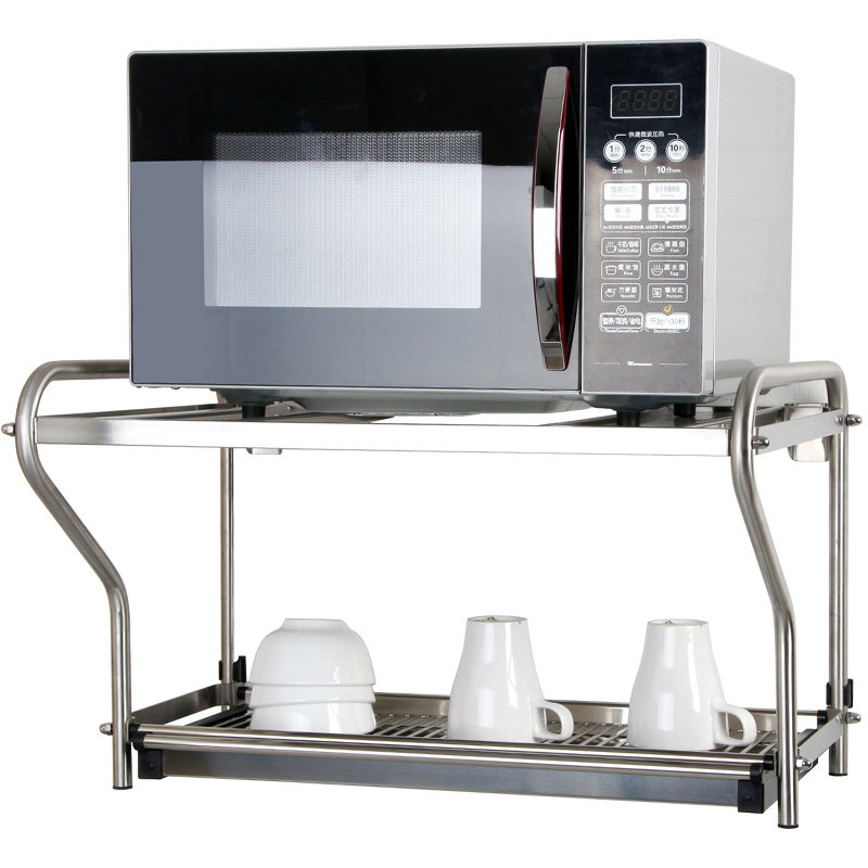 [USD 50.48] 304 Stainless Steel Microwave Rack Wall Mount Double Layer