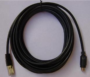 RJ45 to VISCA round 8-pin control line EVI-D70P connected to conference camera control line 232 control