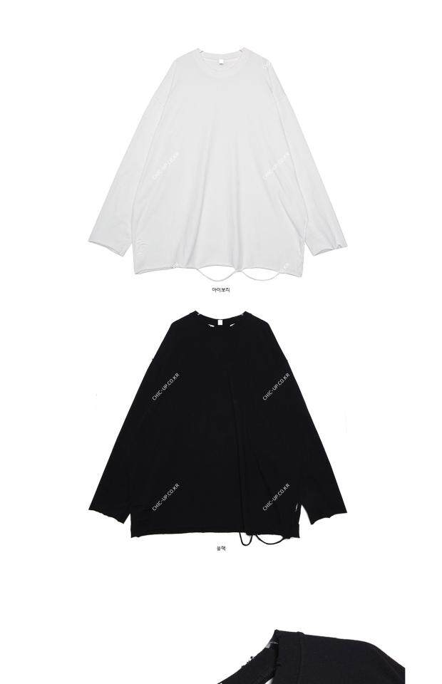 Покупать в южной корее 19SS Grunge Crow длина стороны Манжета T -Frish свитер, Others / Other 