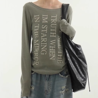 Large round neck korean long-sleeved knitted sweater letters