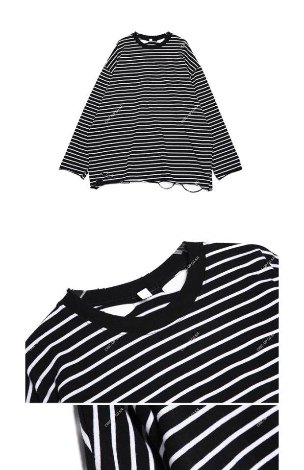 Покупать в южной корее 19SS Grunge Crow длина стороны Манжета T -Frish свитер, Others / Other 