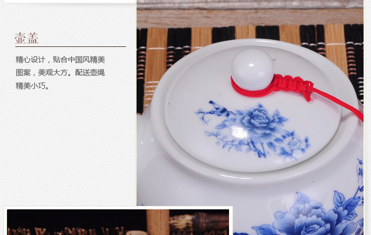 Jingdezhen gốm ấm trà nồi duy nhất kungfu tea set nhỏ mini xử lý Trung Quốc sản xuất trà màu xanh và trắng sứ mất mát