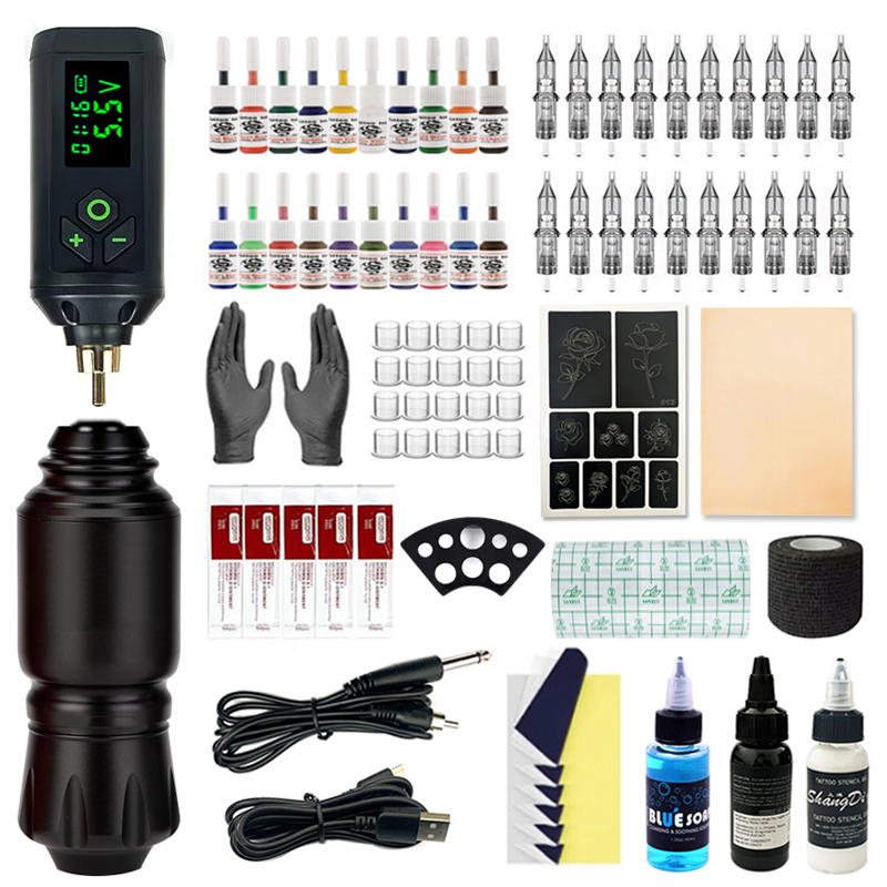 Tattoo Kit, Eyebrow Tattoo, Tattoo Embroidery Machine, Complete Set of Tools, Tattoo Pen Set, Tattoo Motor Machine All-In-One, Cross-Border
