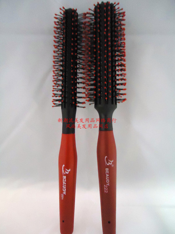Red Leather Roll Comb Round Comb Curly Hair Comb Roll Comb Blow Straight Hair Curly Sea 1 Take The Price
