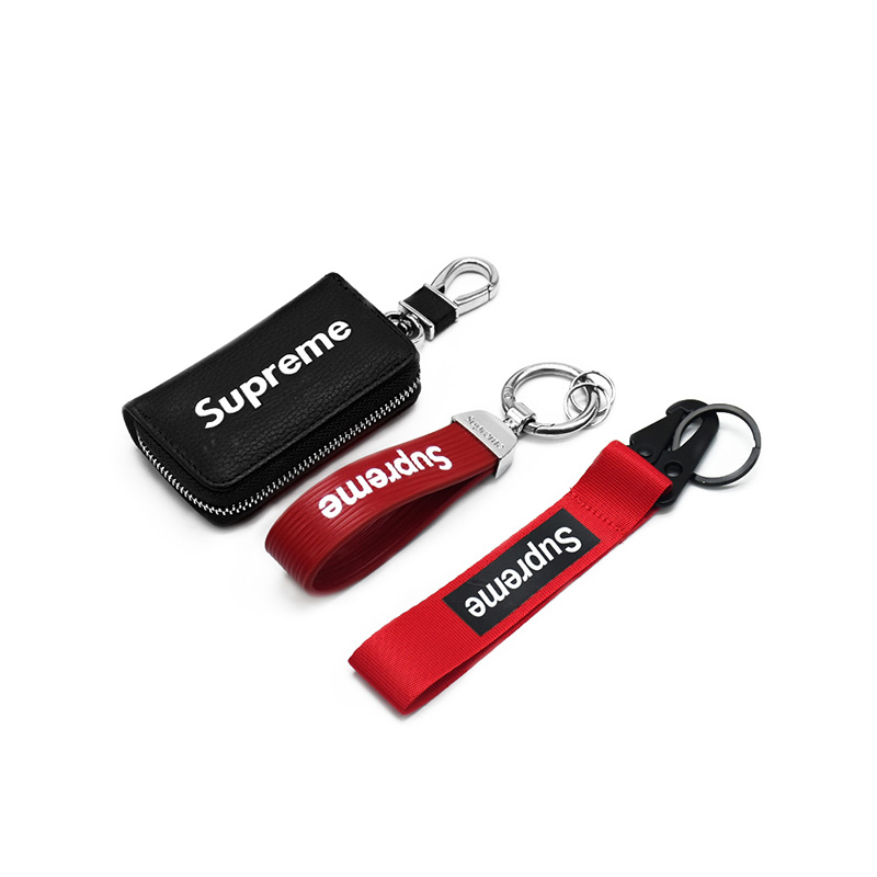 Ins net red car key chain tide brand men's simple car key zipper bag creative and fashionable personality key chain