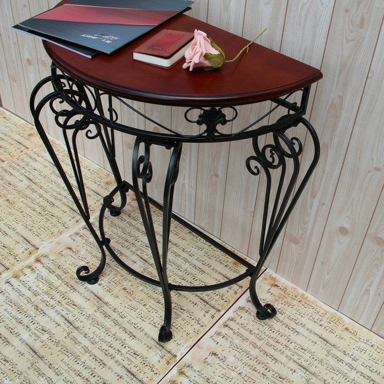 Iron Arts Corridor Xuanguan Table Xuanguan Desk Wall Side Table Coffee Table Semi-circle Table Solid Wood Side Table Edge A Few Tea Table Spot