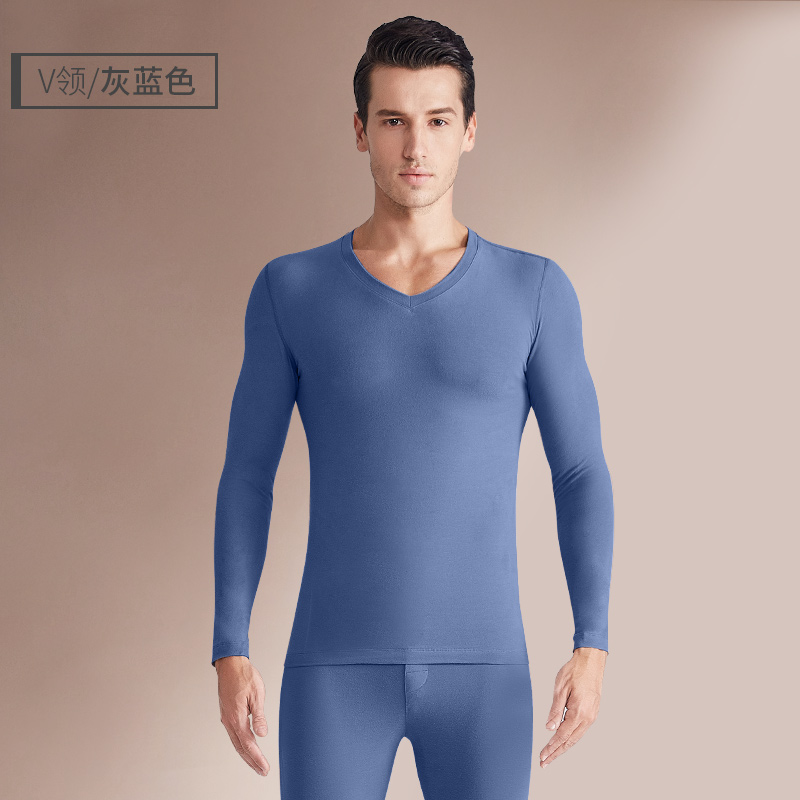 mens Nam Cực ấm mens đồ lót quần cotton mùa thu bộ trẻ mùa đông áo len với cổ tròn mỏng.