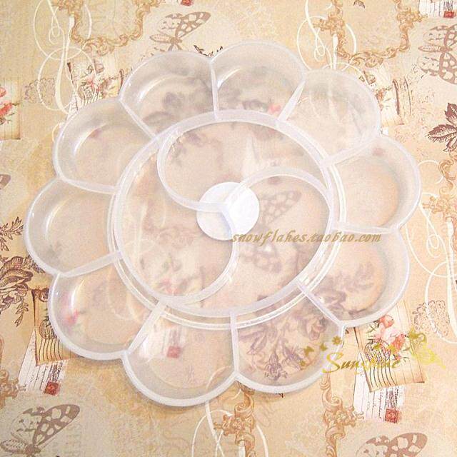 New Hongying trumpet plum-shaped translucent palette palette palette 10-grid paint tray student painting materials