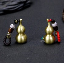Brass small gourd lucky key chain Handmade rope car key chain pendant mens and womens key ring ring